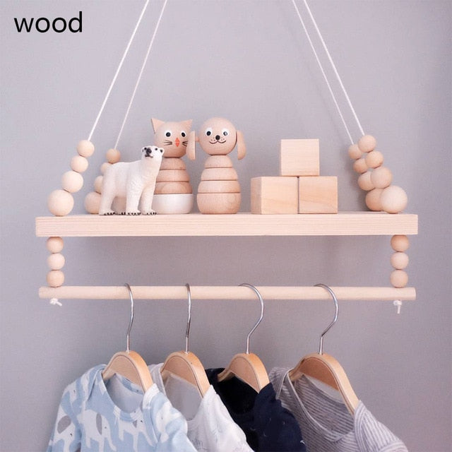 Nordic Wooden Hanging Wall Shelf