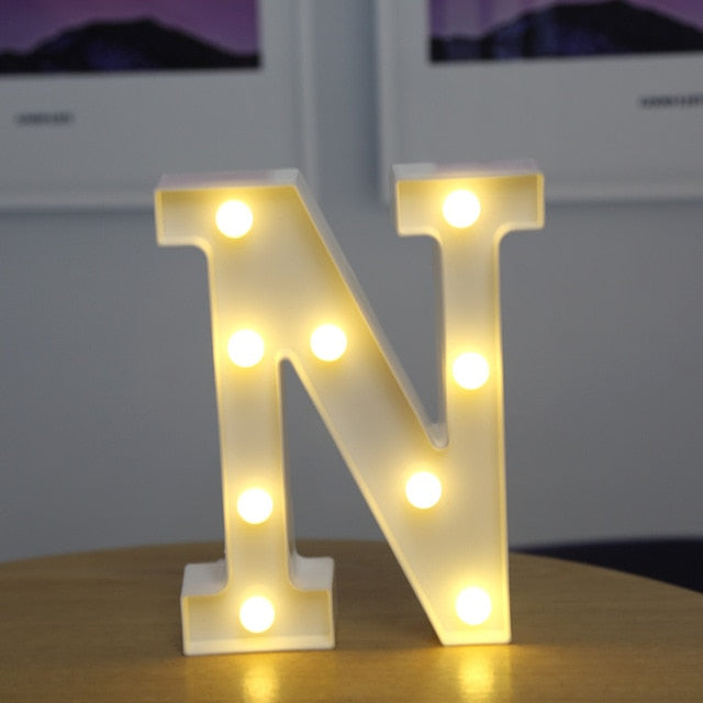 Alphabet LED Letter Lights Light Up Plastic English Letters Standing  Hanging US