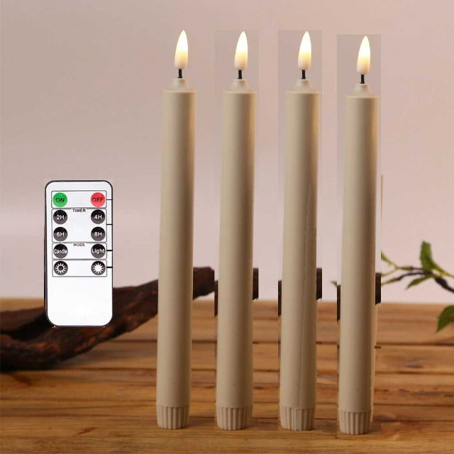 Decorative Christmas Candlesticks (Beige)